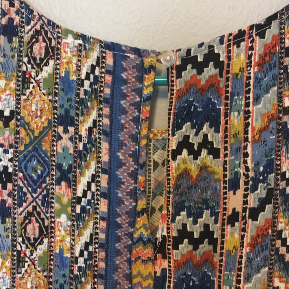 Patterned Babydoll Dress - Picture 3 of 4
